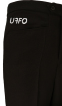 Męskie spodnie sędziowskie z wysokim stanem (z szarym logo producenta)
